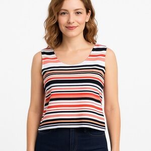 Koret Vintage striped sleeveless top, Size 16